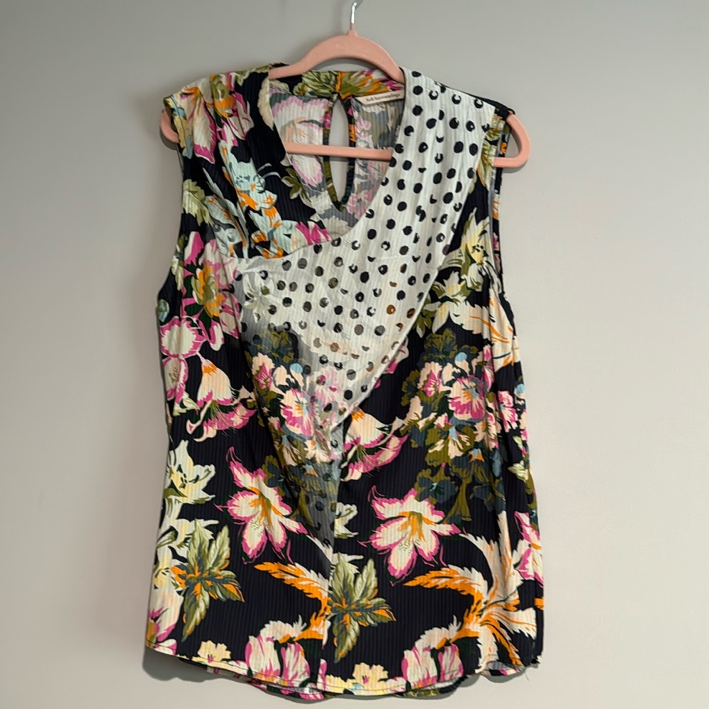 Soft Surroundings Women’s Flor De Pluma Tank Multi Floral‎ Top Size Large